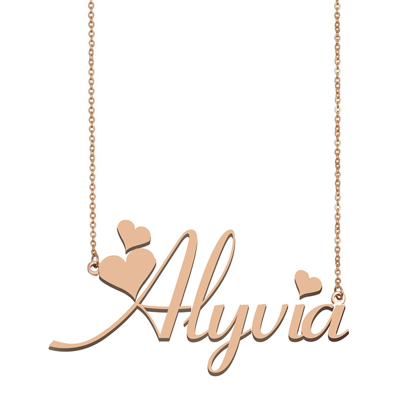 Alyvia Name Necklace Pendant for Women Girlfriend Gifts Custom Nameplate Children Best Friends Jewelry 18k Gold Plated Stainless Steel, Silver
Alyvia Name Necklace Pendant for Women Girlfriend Gifts Custom Nameplate Children Best Friends Jewelry 18k Gold Plated Stainless Steel, Silver