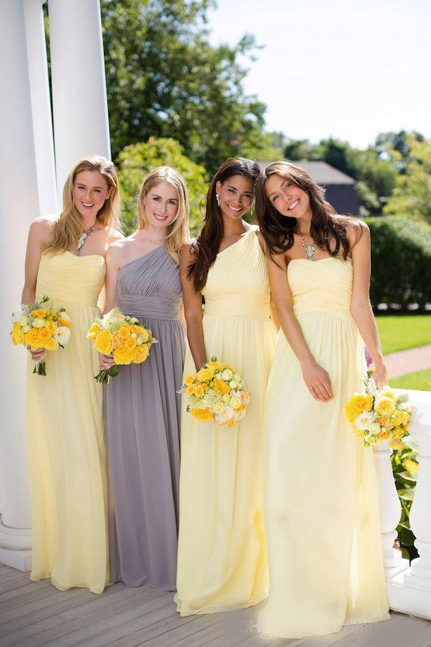 Sweetheart Neck Chiffon Long Bridesmaid Dresses Maid of the Honor Dresses Vestido Madrinha Pleats Long Evening Dresses Bridesmaid Gowns