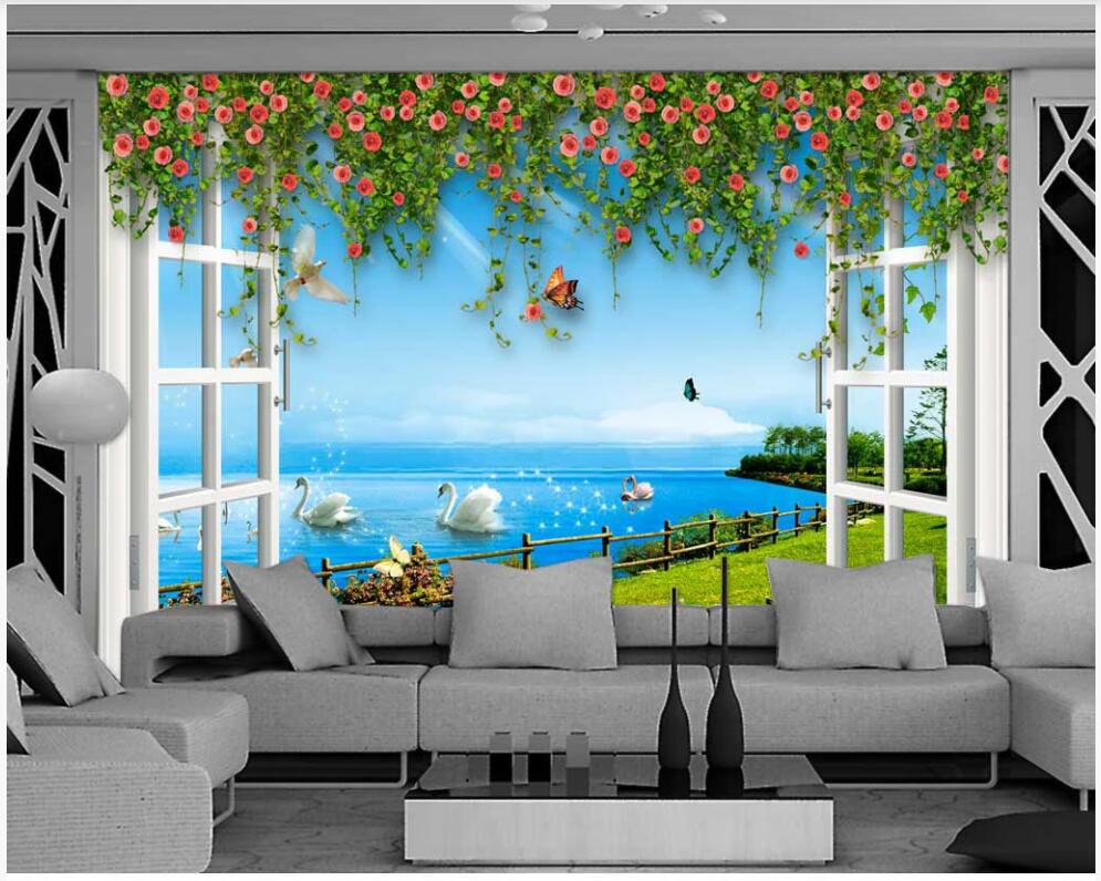 3d room wallpaper custom photo mural Window vine flowers blue sky lake water swan background decor 3d wall murals wallpaper for walls 3 d, Non-woven
3d room wallpaper custom photo mural Window vine flowers blue sky lake water swan background decor 3d wall murals wallpaper for walls 3 d, Non-woven
