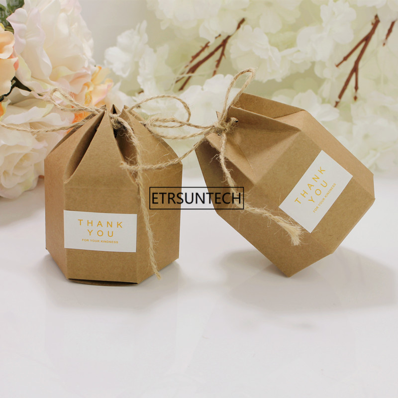 

500PCS Kraft Paper Candy Box Wedding Favor Gift Boxes Lover Day Party Eco Friendly Wrapping Supplies