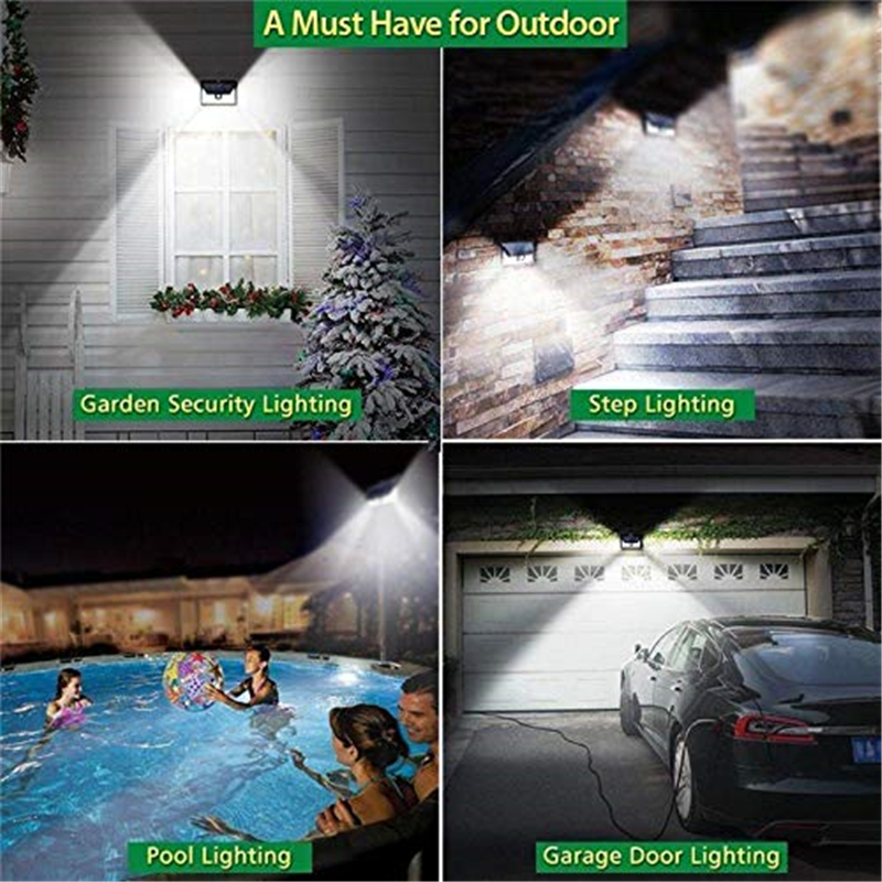 Solar Lamp Outdoor 54/118 LED PIR Motion Sensor Garden Light 3 Modes Security Pool Door Solar Lighting with Wide Angle Illumination