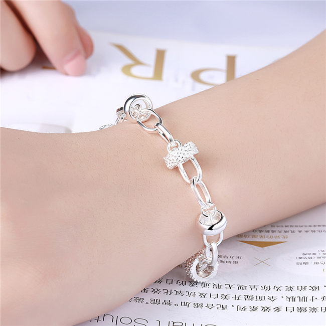Hot sale best gift 925 silver Hanging Pursuit heart Bracelet DFMCH123, brand new fashion 925 sterling silver plated Chain link bracelets