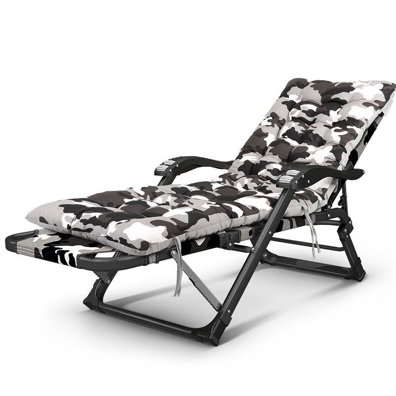 

Folding Reclining Chair Outdoor Camping Bed Sun Lounger Chair Garden Beach Sitting/Lying Fishing Deck Cotton Cushion