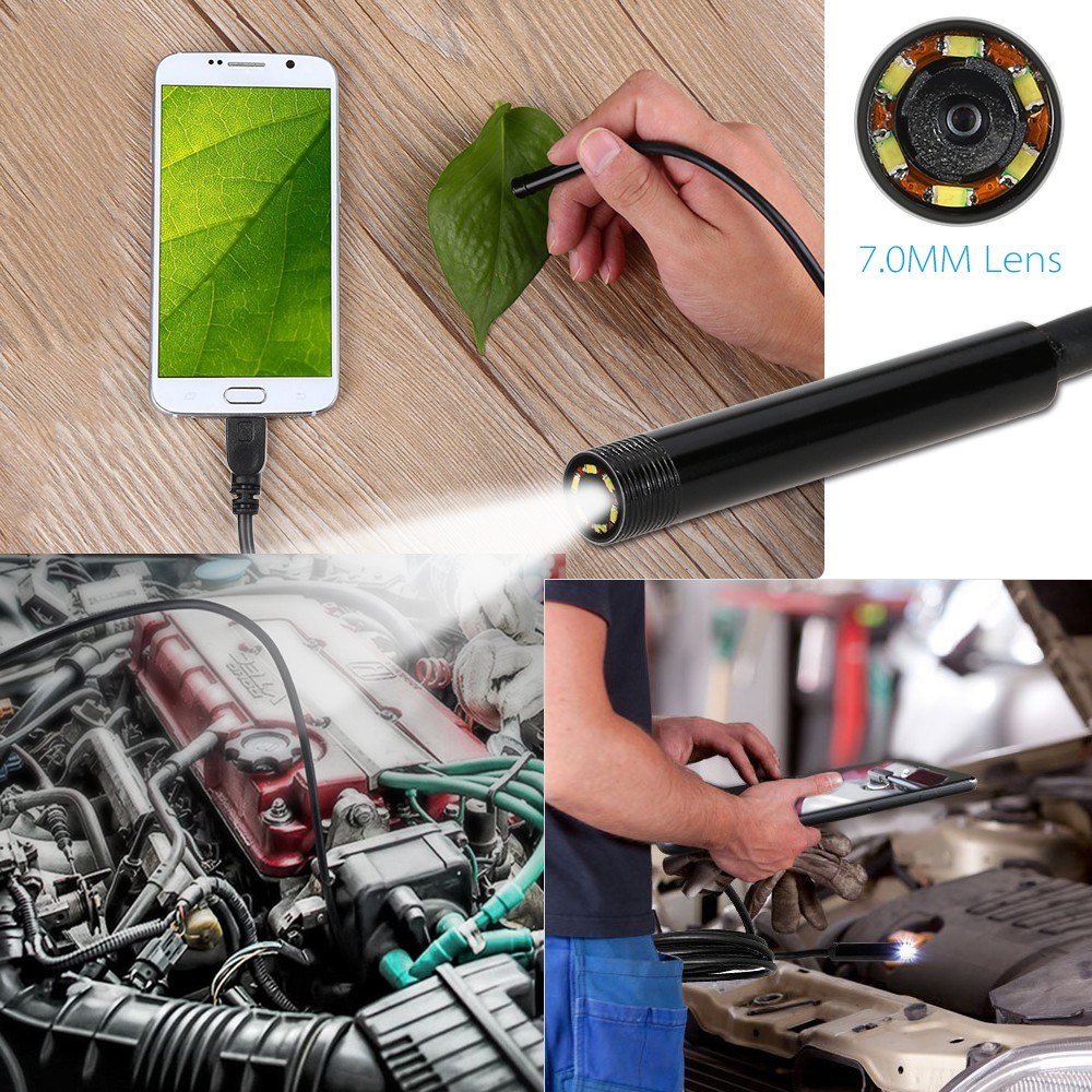 7MM Endoscope Camera USB Mini Waterproof 0.5-10M Hard Soft Cable Snake Tube Inspection Borescope Cameras For Android Smartphone Loptop PC Notebook 6 L