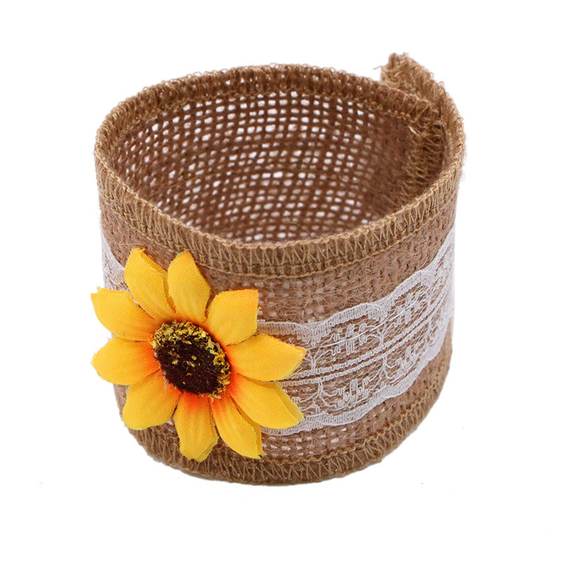 Handmade Sunflower Burlap Lace Napkin Ring Holder Rustic country Vintage Wedding Party Thanksgiving Christmas table decoration
Handmade Sunflower Burlap Lace Napkin Ring Holder Rustic country Vintage Wedding Party Thanksgiving Christmas table decoration