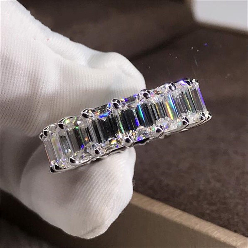 10CT Large Diamond Ring Stunning Luxury Jewelry 925 Sterling Silver Couple Rings Water Drop Pear Cut Topaz Women Wedding Bridal Ring Set