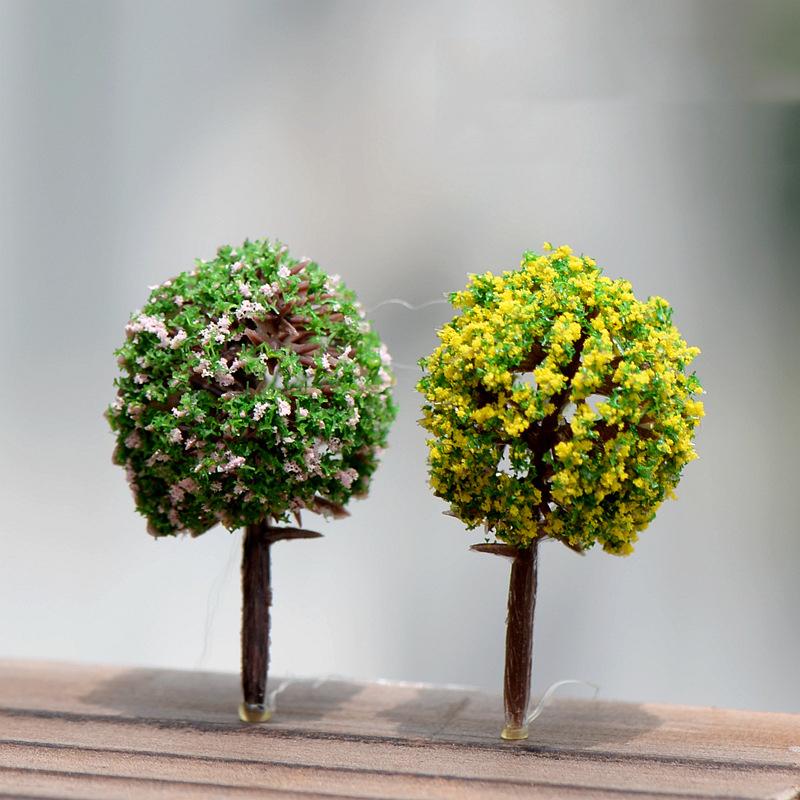 Wholesale- Mini Garden Decorations Resin Tree Fairy Garden Miniatures Trees Garden Decoration Terrarium Figurines Miniature Fairy Figurines