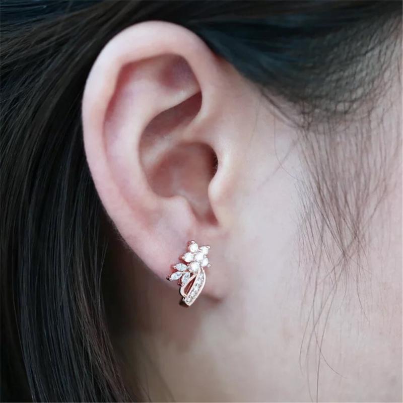 Charm Fashionable And Elegant Lady Ear Studs With Flowery Copper-plated Rose Gold Zircon Earrings For Women Gifts
Charm Fashionable And Elegant Lady Ear Studs With Flowery Copper-plated Rose Gold Zircon Earrings For Women Gifts