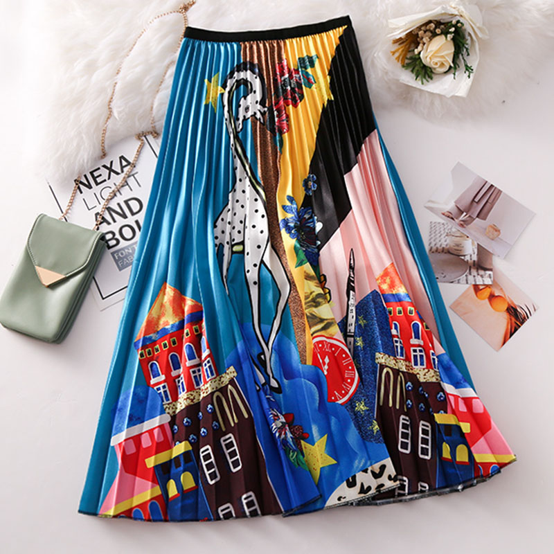 2019 Summer Women Midi Skirts Bottom Korean Fashion Ladies Cartoon Printed High Waist A-Line Pleated Skirt For Women Female, W81q607b-animal-f
2019 Summer Women Midi Skirts Bottom Korean Fashion Ladies Cartoon Printed High Waist A-Line Pleated Skirt For Women Female, W81q607b-animal-f