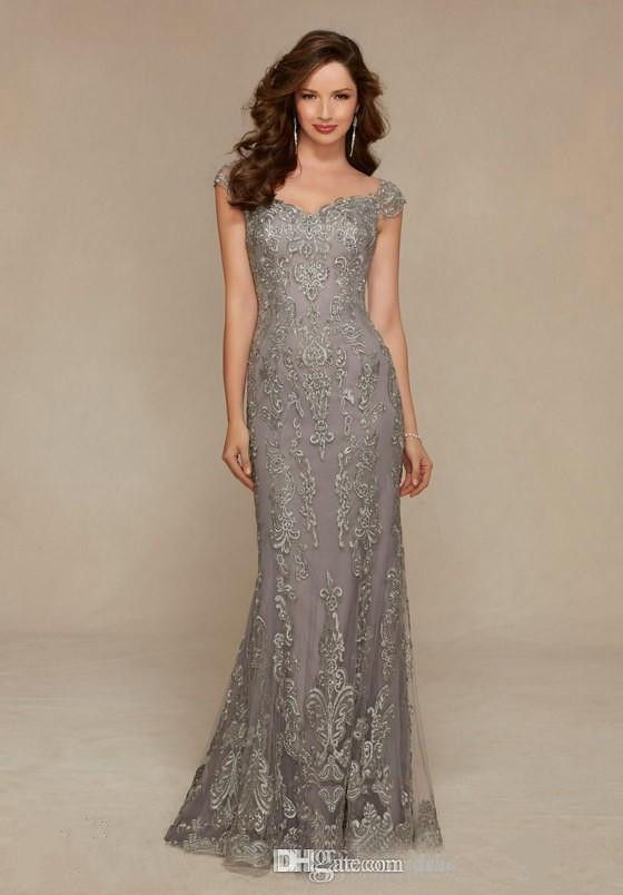 Modest Lace Appliques Long Mermaid Mother of the Bride Dresses V Neck Formal Evening Party Gowns for Wedding Guest Dress