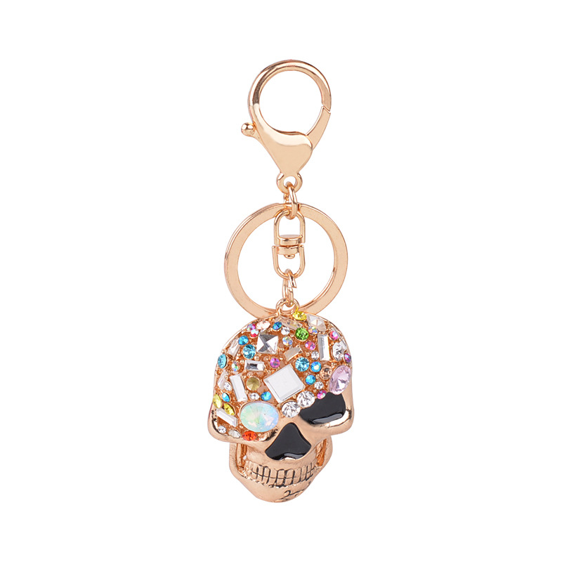 keychain Rhinestone Skeleton Key Chain Film Surrounding Fashion Keychain Classic Keyrings Skull Key Ring Pendant Jewelry