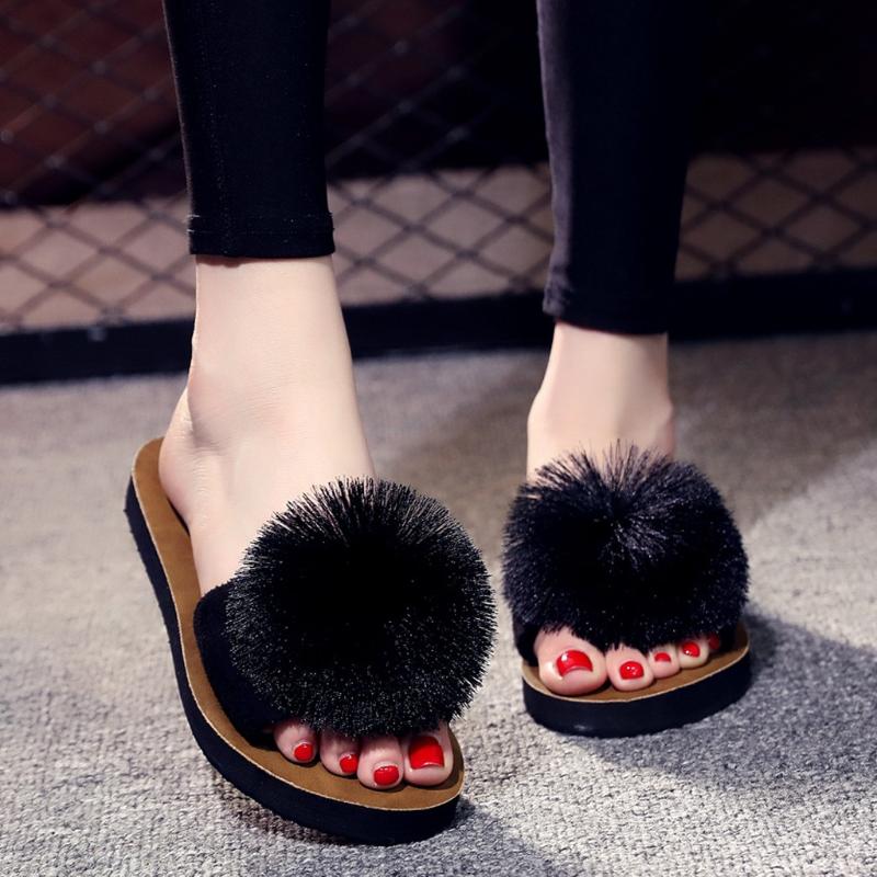 Plus Size Woman Sandals For Women Beach Shoes Breathable Slip On Hair Ball Sandals Women Summer Footwear Flat Female JG3, Black
Plus Size Woman Sandals For Women Beach Shoes Breathable Slip On Hair Ball Sandals Women Summer Footwear Flat Female JG3, Black