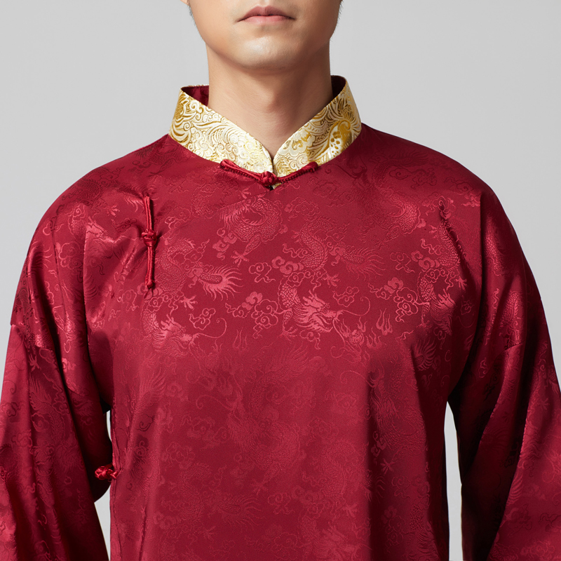 Photo studio Wedding theme Men Clothes Oriental wedding Groomsman costume long gown Cross talk Show Robe For Oversea Chinese