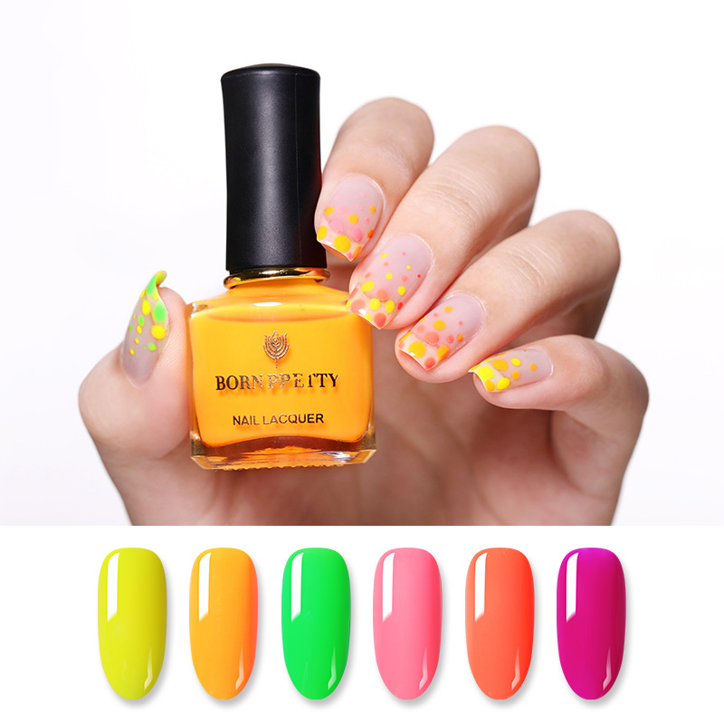 

BORN PRETTY 6ml Fluorescence 6 Colors Nail Polish Summer Series Colorful Nail Varnish Lacquer for Nails Art Design, F05