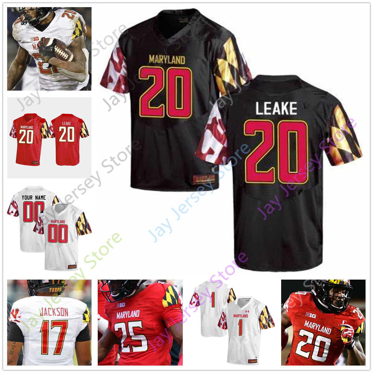 Custom Maryland Football Jersey College Josh Jackson Javon Leake Anthony McFarland Jr. Dontay Demus Jr. Keandre Jones Stefon Diggs, Black;red
Custom Maryland Football Jersey College Josh Jackson Javon Leake Anthony McFarland Jr. Dontay Demus Jr. Keandre Jones Stefon Diggs, Black;red