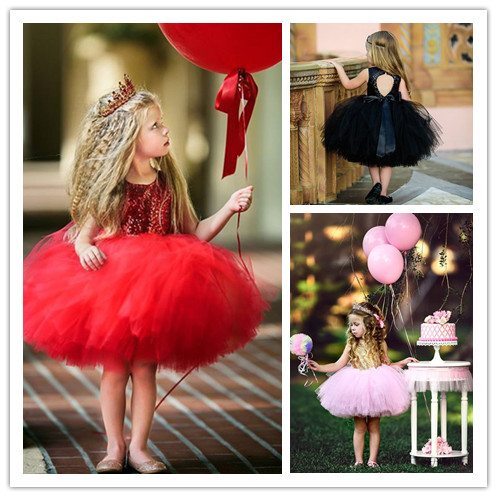 Summer Girl baby Sequined princess gauze dress princess dress, Red