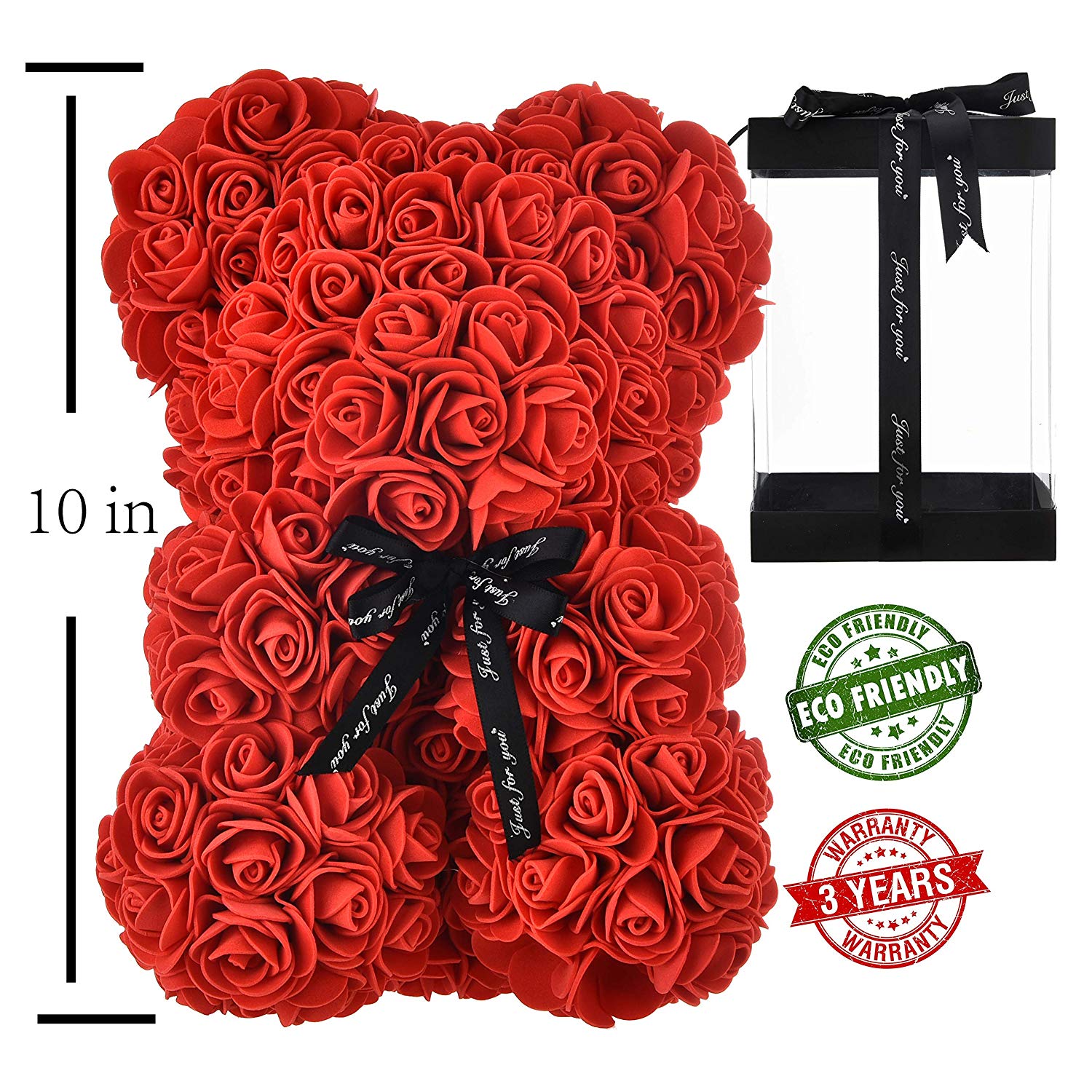 Flowers Rose Bear Rose Teddy Bear Best Gift for Valentines Day Anniversary, Birthdays & Bridal Showers Fully Assembled 10 inch Bear, Multi-color selection
Flowers Rose Bear Rose Teddy Bear Best Gift for Valentines Day Anniversary, Birthdays & Bridal Showers Fully Assembled 10 inch Bear, Multi-color selection