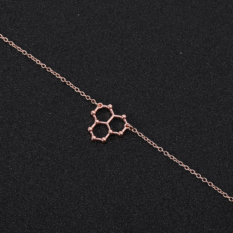 5PCS Ice Hydro Water H2O Molecule Structure Bracelet Geometric Science Chemistry Hormone Formula Dopamine Molecular Bracelets Bangles