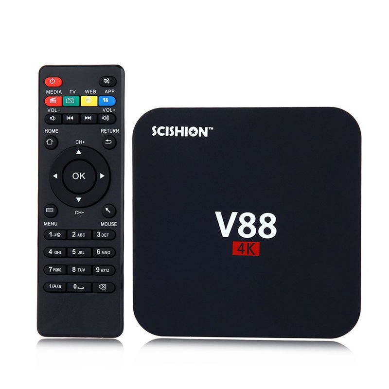 Quad core RK3229 Android 7.1 V88 4K Boxes Android OTT TV Box Media Player support Wifi 1G 8G