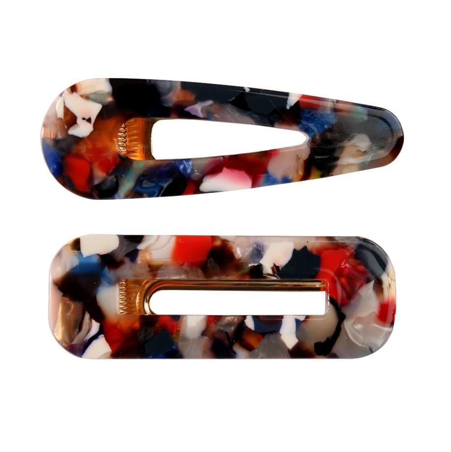 Acrylic Hair BB Clip Snap Barrette Accessories Hairpin Girls Boutique Acetic Acid Rectangle Waterdrop Hairgrip Gift package