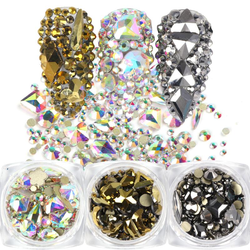 Nail Rhinestones Jewelry 3D Diamond Gems Stones AB Gold Color Nail Art Decorations Crystal Strass Beads Glass Accessories TR1607
Nail Rhinestones Jewelry 3D Diamond Gems Stones AB Gold Color Nail Art Decorations Crystal Strass Beads Glass Accessories TR1607