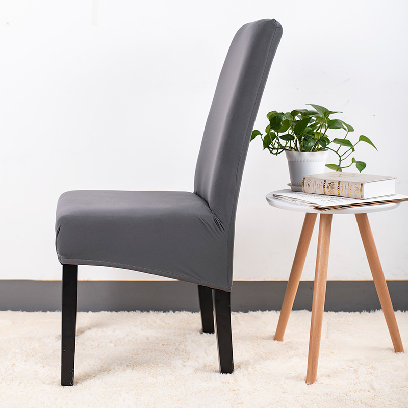 XL Solid Color Chair Cover Slipcovers Spandex Stretch Dining Seat Wedding Chair Cover White Black for Living Room