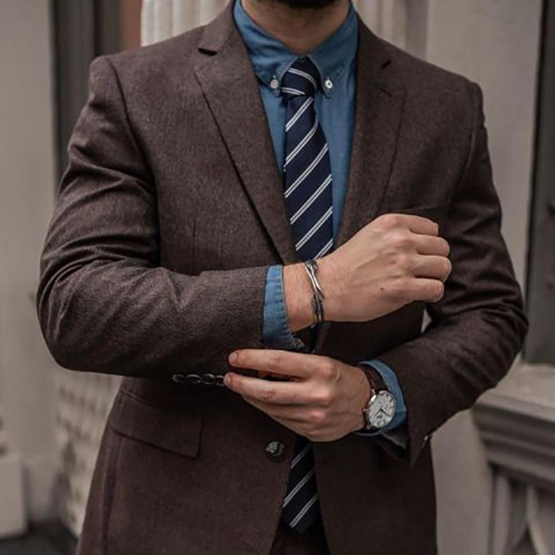 Fashion Wool Groom Wear Two Button Notched Lapel Mens Business Formal Prom Tuxedos Best Man Blazer Suit 2 Pieces (Jacket+Pants)