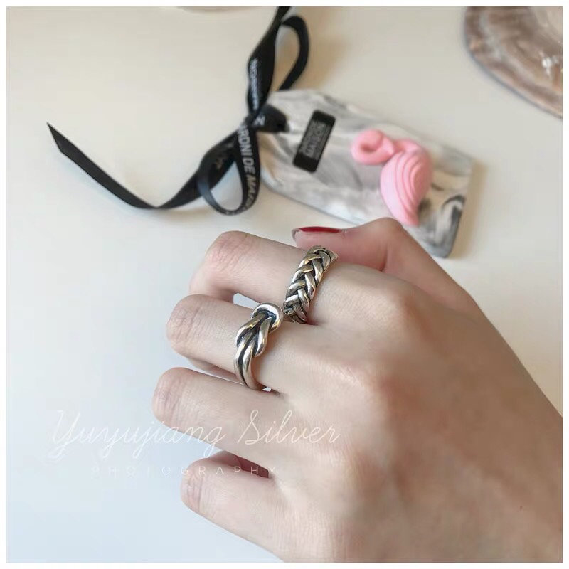 Cluster Rings Vintage S925 Sterling Thai Silver 925 Original Braid Twine Open Ended Freely Resizable Twist Weave Sturdy Ring Knot
Cluster Rings Vintage S925 Sterling Thai Silver 925 Original Braid Twine Open Ended Freely Resizable Twist Weave Sturdy Ring Knot