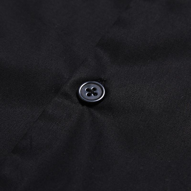SISHION Summer Cotton Black Men Shirt ST109 Short Sleeve Rockabilly Punk Vintage Bowling Shirt Plus Size Casual Mens Shirts