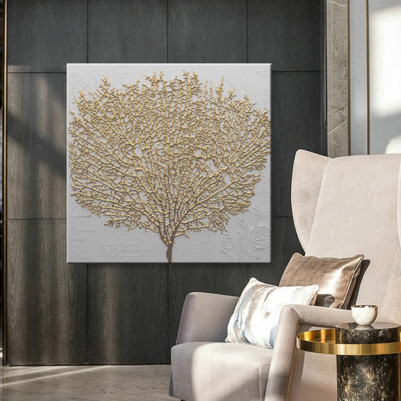 Home Decorative Nordic Style Poster Prints Wall Art Canvas Painting Abstract Golden Tree Modular Pictures Modern for Living Room