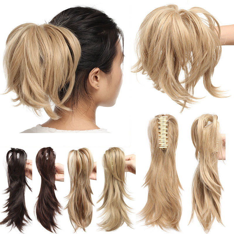 12" Hair Piece Claw On Ponytail Synthetic Hair Clip In Hair Extensions Hairpiece Pony Tail Bendable For Women, Black;brown
12" Hair Piece Claw On Ponytail Synthetic Hair Clip In Hair Extensions Hairpiece Pony Tail Bendable For Women, Black;brown