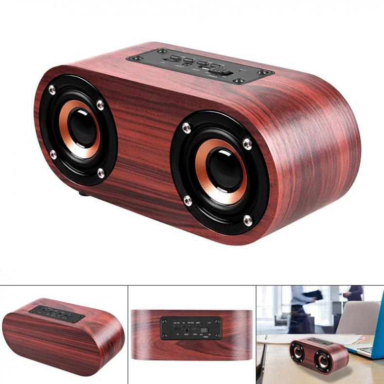 Q8 6W Wooden Double Horn 4.2 Bluetooth Wireless Speaker Support AUX Cable Connection and TF Card Playback for Tablet PC / MP3
Q8 6W Wooden Double Horn 4.2 Bluetooth Wireless Speaker Support AUX Cable Connection and TF Card Playback for Tablet PC / MP3