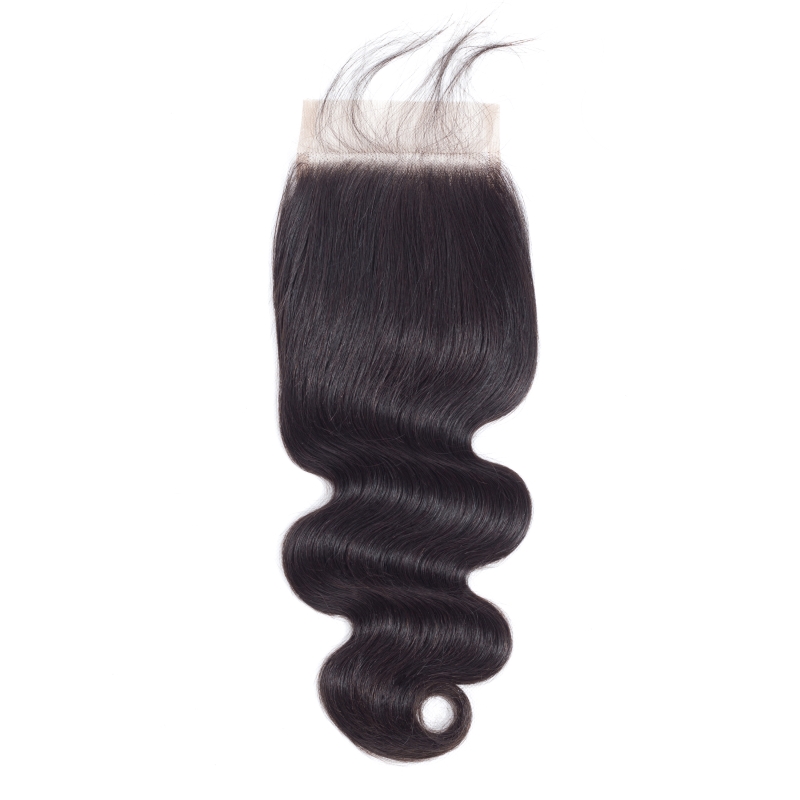 Peruvian 100% Human Hair Brazilian Indian Double Wefts 4 Bundles With 5X5 Lace Closure Body Wave 5 Pieces/lot Natural Color