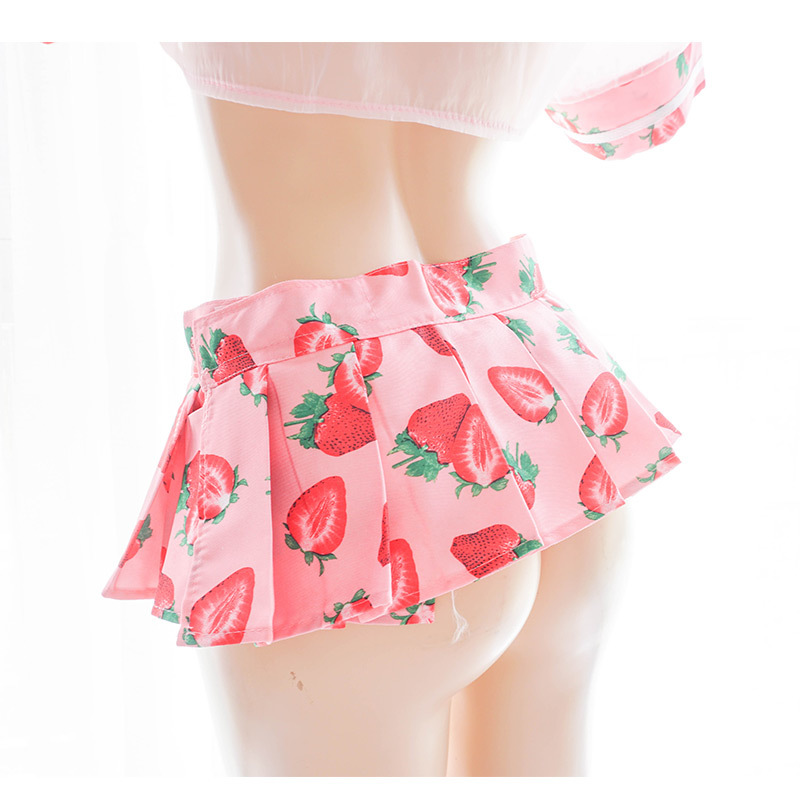 Sailor moon Dress Lolita Strawberry Printed erotic Cosplay Costume School Uniform Outfit sexy Kawaii lingerie set underwear LY191222