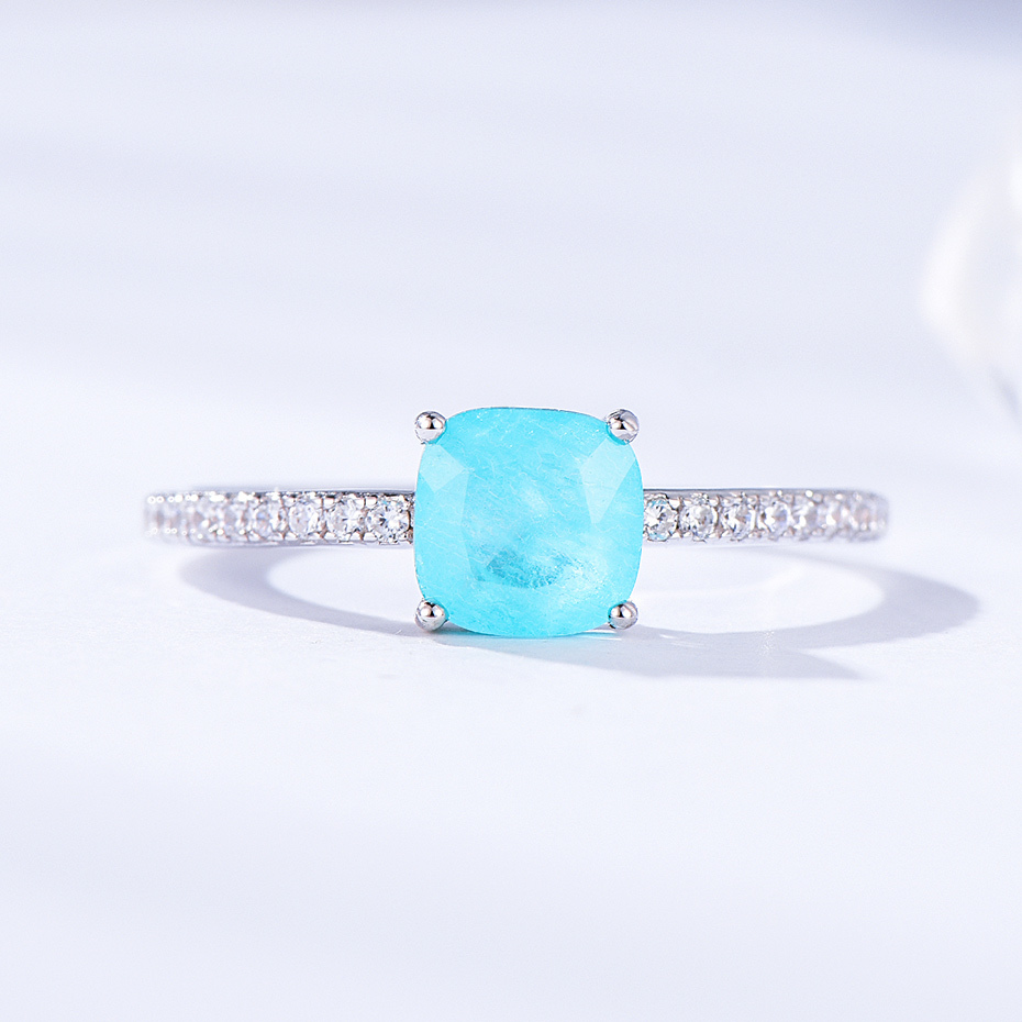 Kuololit Paraiba Tourmaline Gemstone Rings for Women Girls Solid 925 Sterling Silver Emerald Tanzanite Wedding Band Fine Jewelry LY191226
