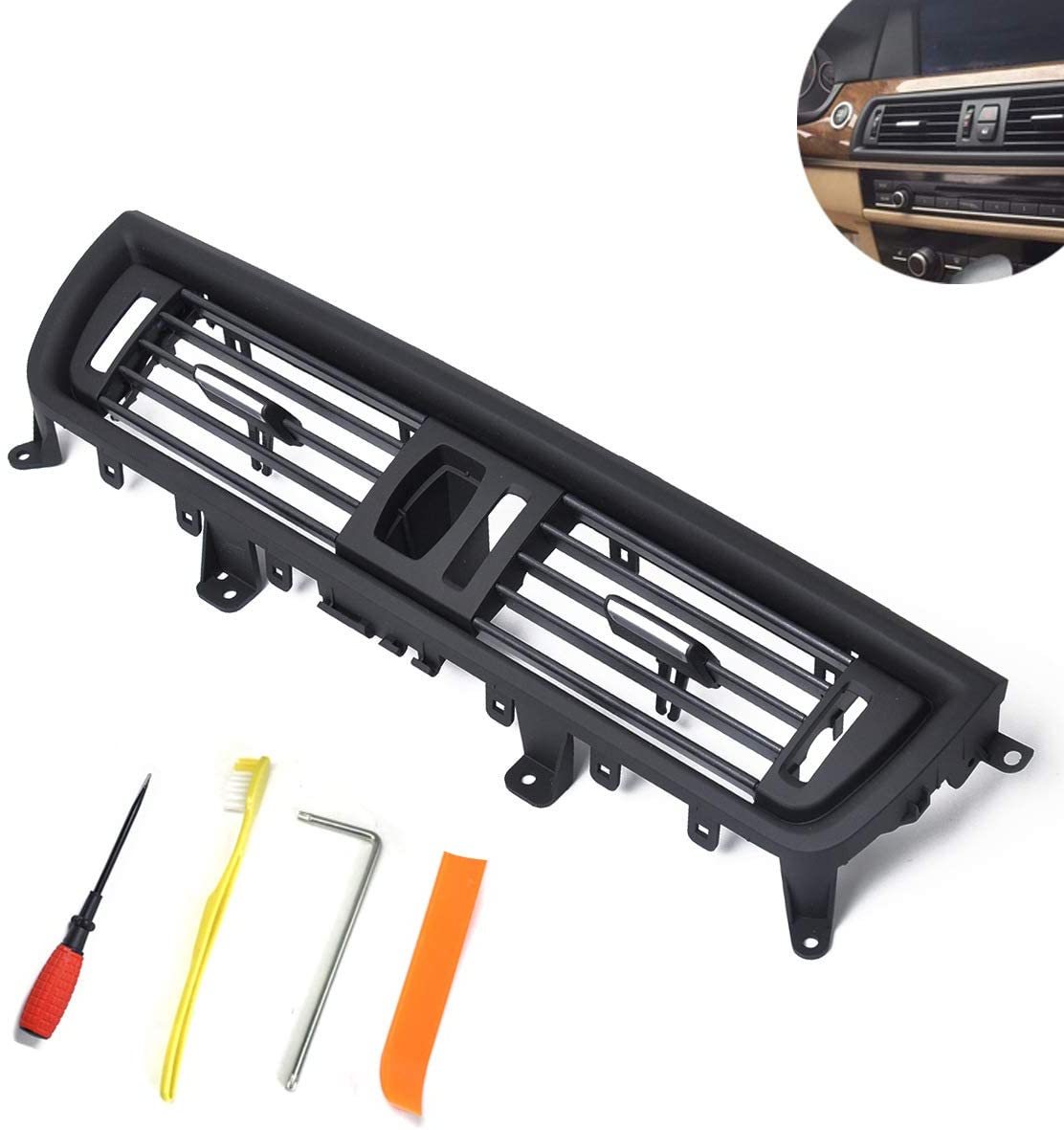 Gear Front Fresh Air Grille for BMW 5 Series, Console Grill Dash AC Air Vent for 2010-2016 BMW F10 F18 OE#64229166885
Gear Front Fresh Air Grille for BMW 5 Series, Console Grill Dash AC Air Vent for 2010-2016 BMW F10 F18 OE#64229166885