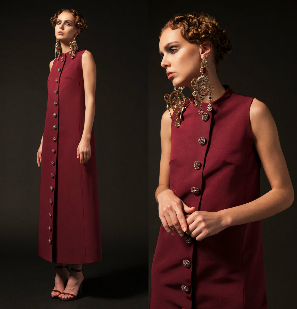 Krikor Jabotian Red Prom Dresses Buttons Jewel Neck Satin Ankle Length Evening Dress Designer Custom Made Formal Party Gowns
Krikor Jabotian Red Prom Dresses Buttons Jewel Neck Satin Ankle Length Evening Dress Designer Custom Made Formal Party Gowns