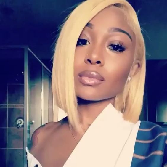 Full Lace Human Hair Wigs Short Bob Wigs Brazilian Blonde #613 Human Hair Lace Front Wigs Straight Thick Glueless With Baby Hair