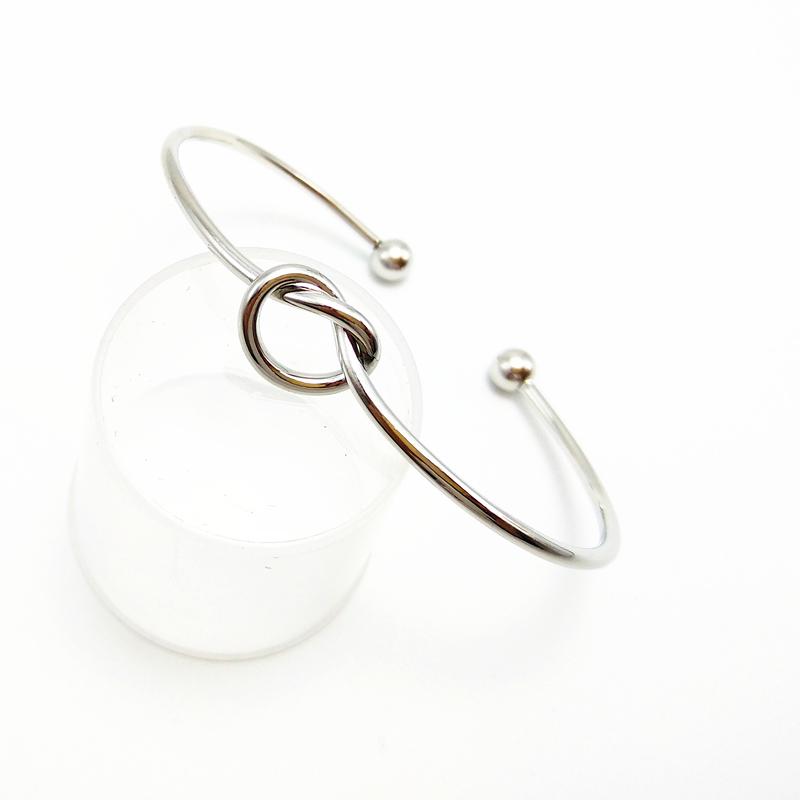 Bangle Bracelet Jewelry New Fashion Gold Silver Rose Gold Black Color Zinc Alloy Brief Knot Heart Women Girl Bangle Jewelry