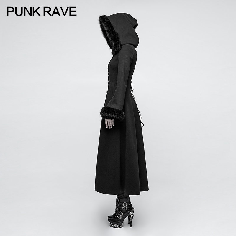 Punk Rave Women Gothic Coat Winter Hooded Casual Disc Flowers Worsted Black Retro Stage Performance Overcoat
Punk Rave Women Gothic Coat Winter Hooded Casual Disc Flowers Worsted Black Retro Stage Performance Overcoat