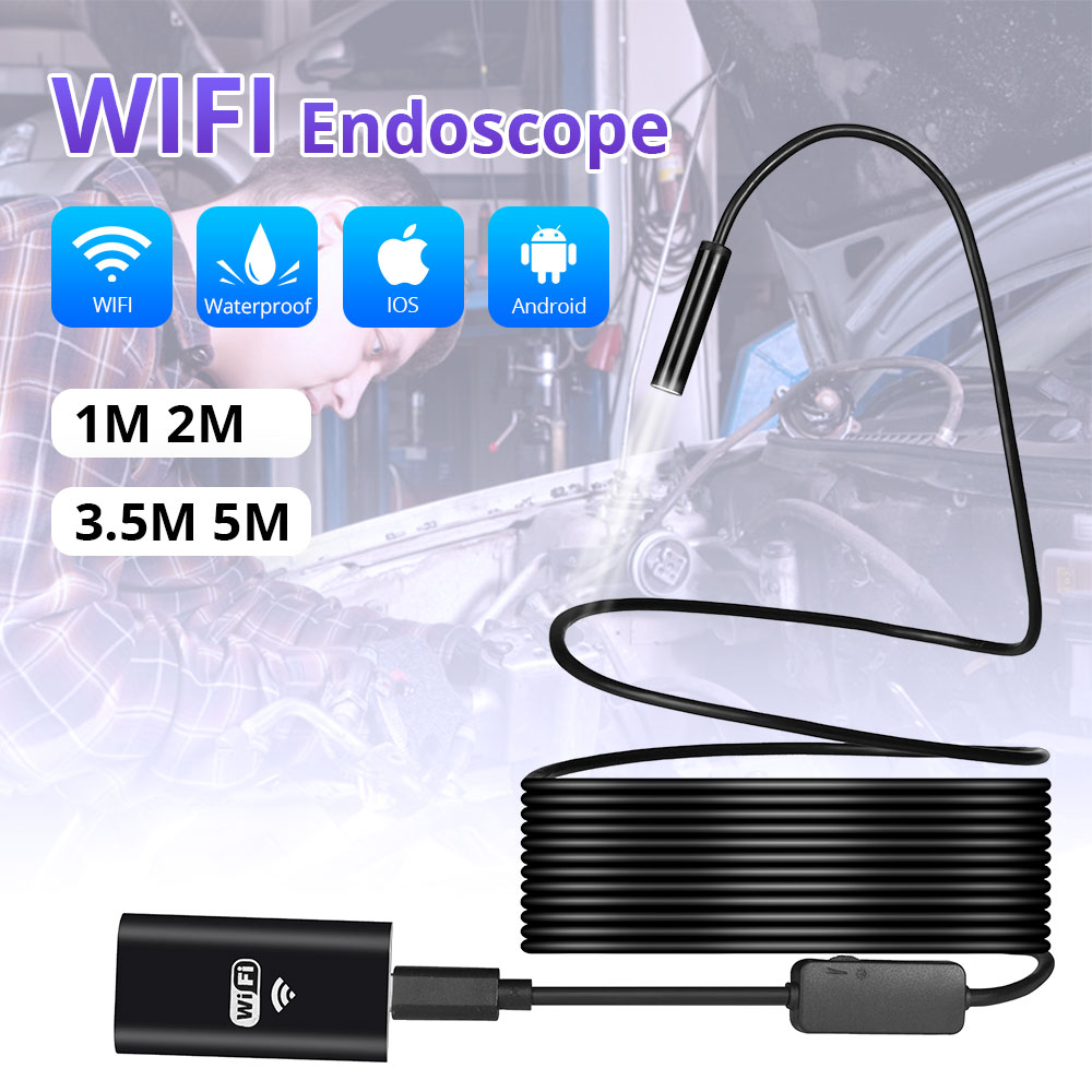 Wireless 1m 3m 5m WiFi 1200P HD 8mm Endoscope Camera Wifi Outdoor USB Endoscope Borescope Inspection Android iPhone Camera
Wireless 1m 3m 5m WiFi 1200P HD 8mm Endoscope Camera Wifi Outdoor USB Endoscope Borescope Inspection Android iPhone Camera