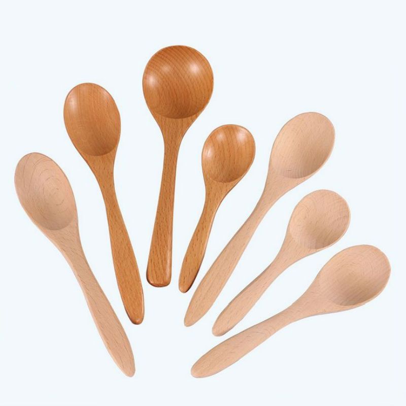 

Wooden Spoons Large Long Handled Spoon Kids Wood Rice Soup Dessert Coffee Tea Mixing Tableware