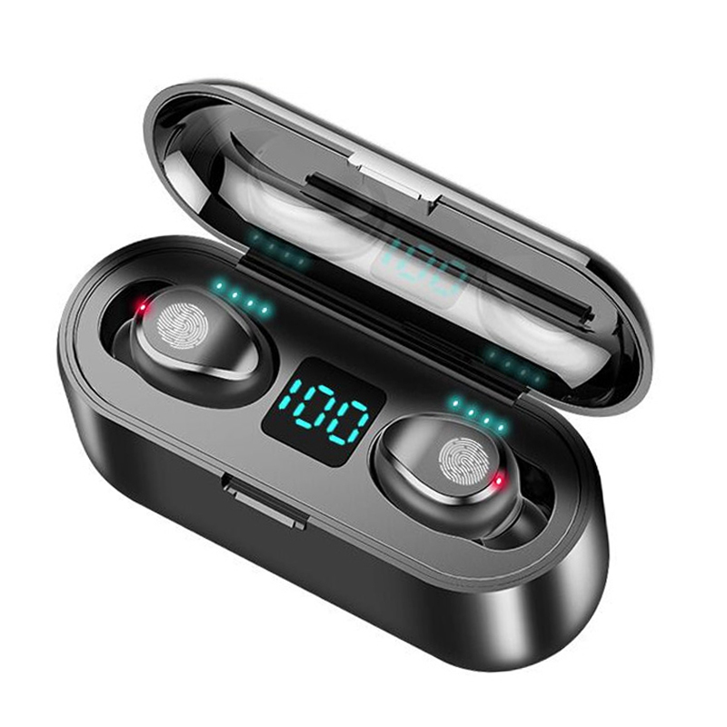 F9 Wireless Earphones Bluetooth V5.0 TWS Headphone LED Display With 2000mAh Headset With Microphone