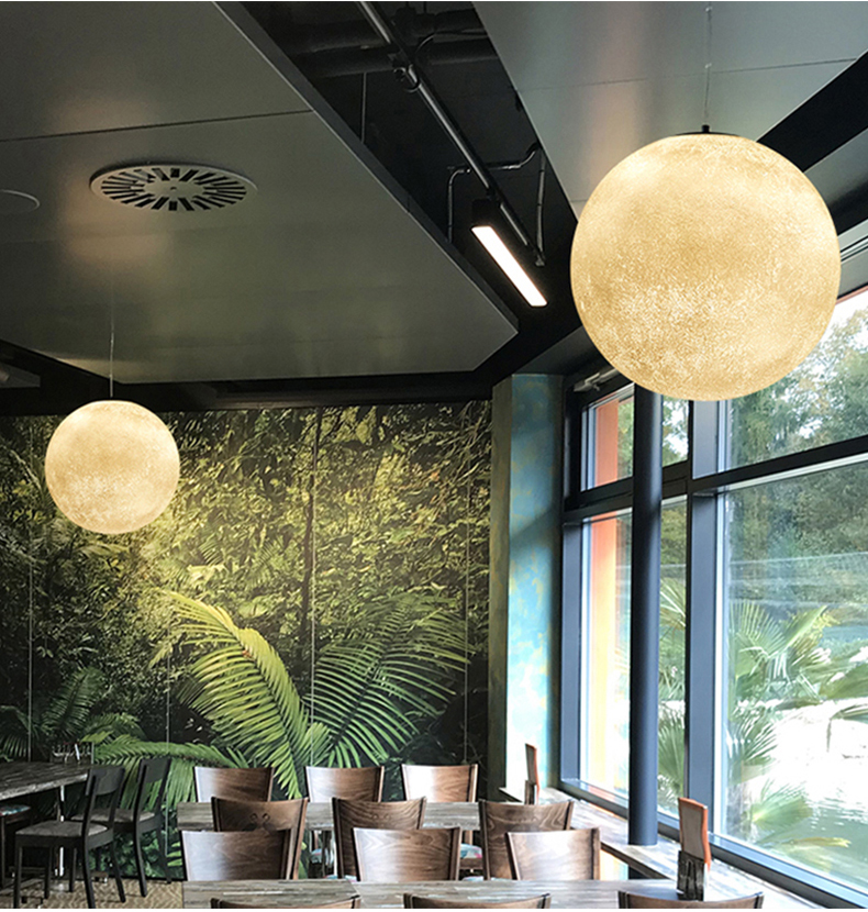 Hot Sale LED Pendant Lights Moon Light Indoor Lighting Office Study Lamp Chandelier Celestial Ball Lamps Creativity Factory Outlet