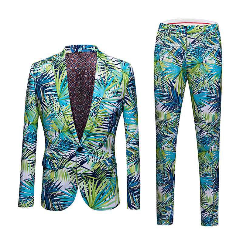 Green Leaf Print One Button Suit Men Slim Fit Groom Stylish Suits With Pants Mens Party Stage Terno Masculino, Blazer
Green Leaf Print One Button Suit Men Slim Fit Groom Stylish Suits With Pants Mens Party Stage Terno Masculino, Blazer