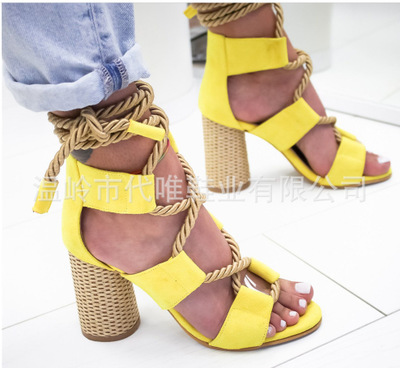 2020 European and American fashion fish mouth large size women's sandals tide women's high heels, Yellow
2020 European and American fashion fish mouth large size women's sandals tide women's high heels, Yellow