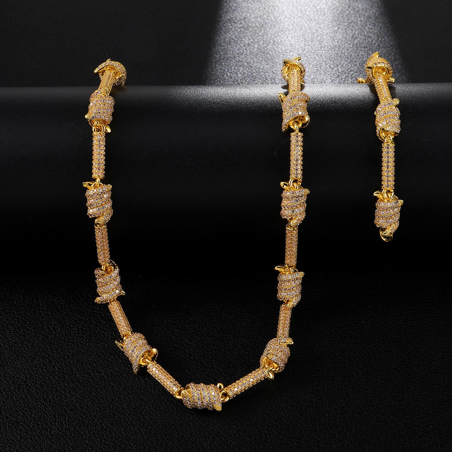 White New Arrival Gold Bg Cubic Zirconia Wire Wrap Knot Hip Hop Iced Out Bangle Bracelets Dia Jewelry Gifts for Men & Women 4