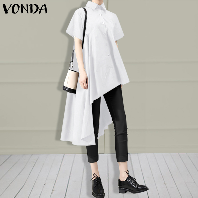 Asymmetric Tunic Women Irregular Blouse VONDA 2020 Shirts Short Sleeve Long Blouse Tops Plus Size Blusas Femininas -5XL, Black
Asymmetric Tunic Women Irregular Blouse VONDA 2020 Shirts Short Sleeve Long Blouse Tops Plus Size Blusas Femininas -5XL, Black