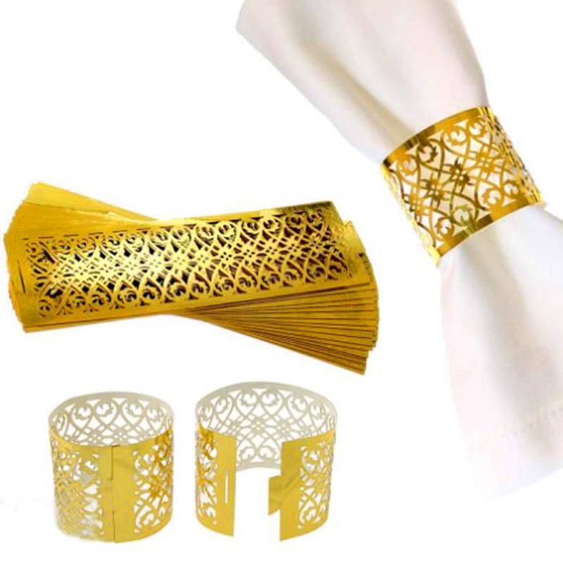 Napkin Rings For Wedding Table Decoration Skirt Princess Prince Rhinestone Gold Napkin Rings Holder Party Supplies Hot 100pcs/lot