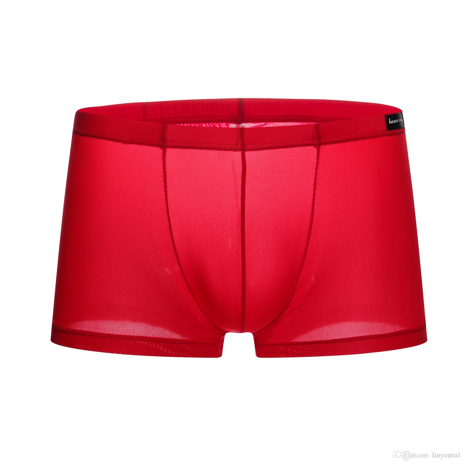 2020 Sexy men underwear Boxer shorts Ice silk u convex soft sexy kilot male men's underpants boxer slips Gay underwear